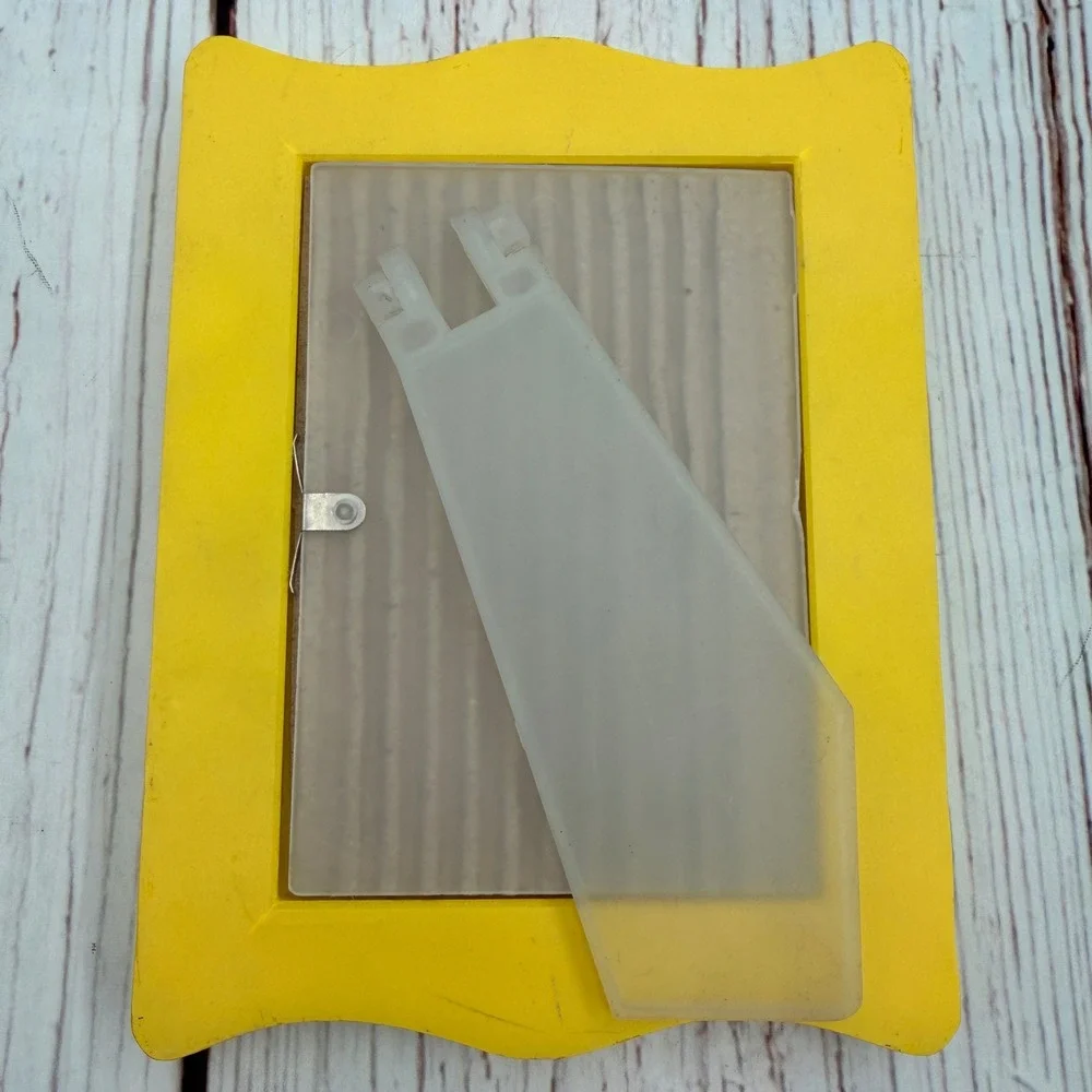 Yellow Celestial Ghost Art Print Decoupage in Upcycled Plastic Frame 5x7